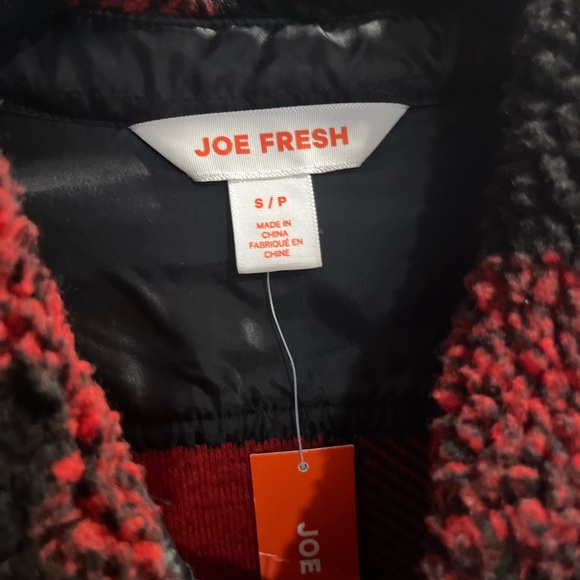 Joe Fresh Red and Black Sherpa Jacket - Picture 3 of 3